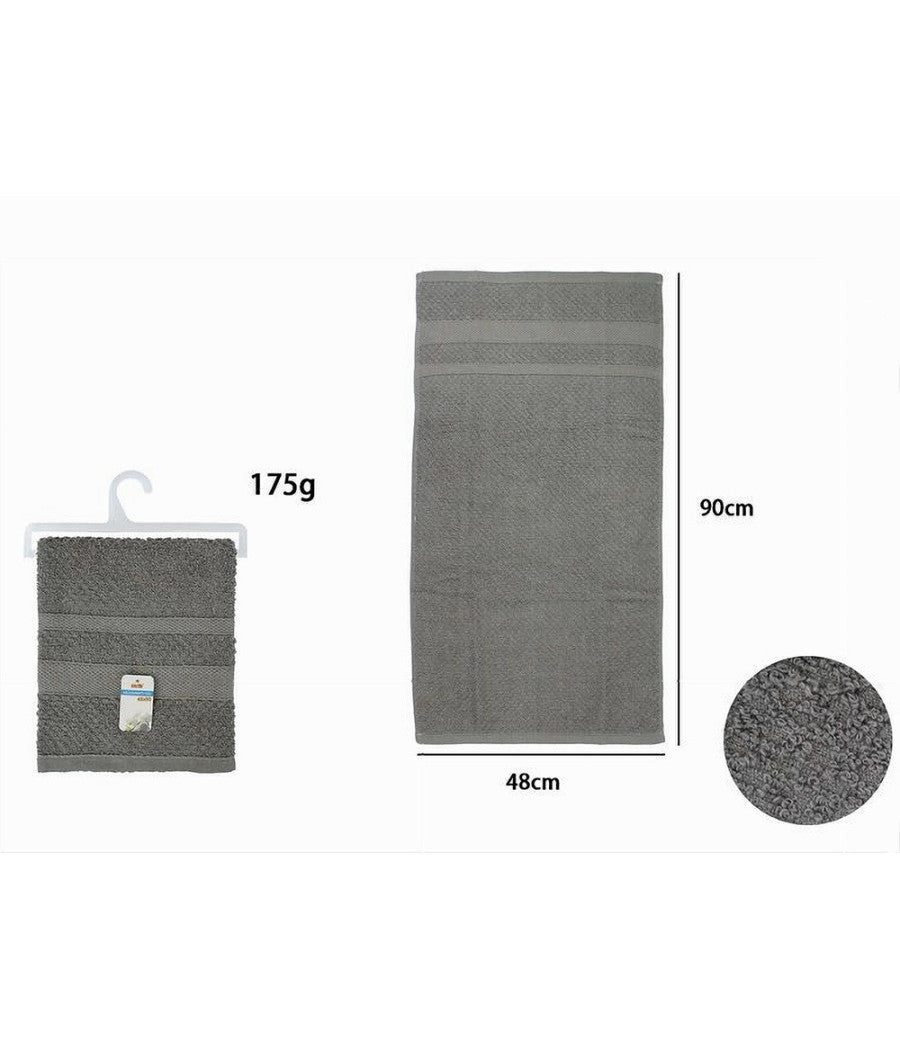 Asciugamano Da Bagno Viso In Cotone Morbida 48 X 90 Cm 175gr Colore Grigio 79500         