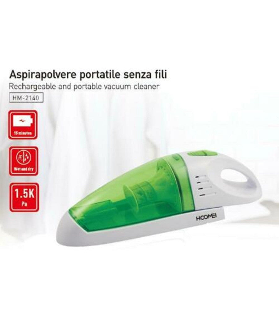 Aspirapolvere Cordless 35 Watt Aspira Liquidi Polvere Briciole Ricaricabile         