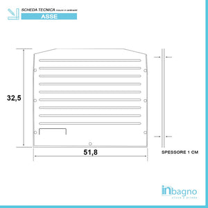 Asse lavatoio in PVC 60x50 Bianco per vasca lavapanni in Resina