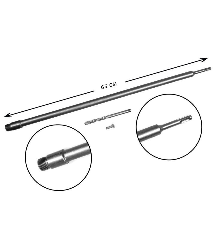 Asta In Acciaio Per Fresa A Tazza Carotatrice Con Attacco Sds Max O Sds Plus Cm    -sds Max 65 Cm   -