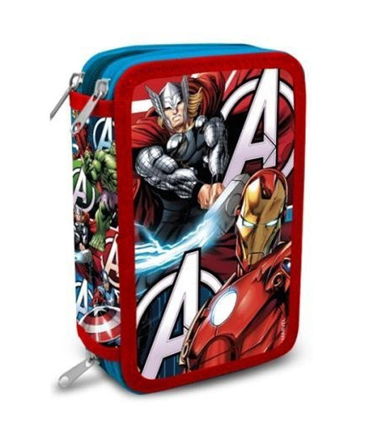 Astuccio Avengers 3 Zip Triplo Scomparto Accessoriato Completo Scuola Bambino         