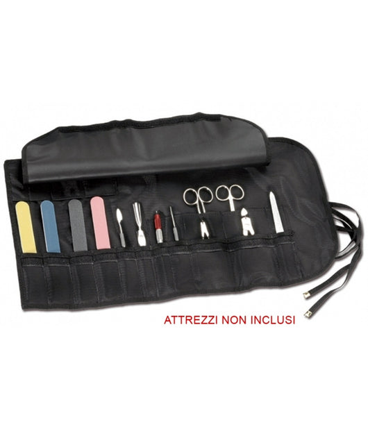 Astuccio Porta Attrezzi 24 Tasche Con Patella Roll On Per Estetista Parrucchiere         