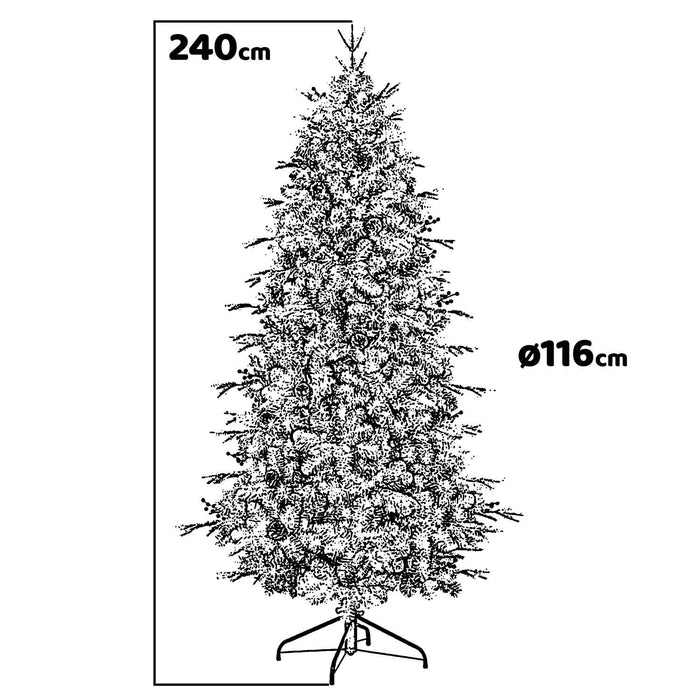 Sparta - Albero di Natale effetto realistico punte innevate ø116x240H, 1230 rami