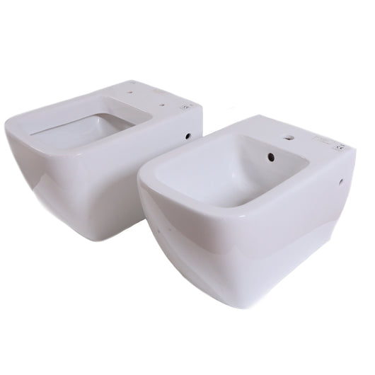 Coppia sanitari sospesi in ceramica vaso wc + bidet rak metropolitan *** confezione 1