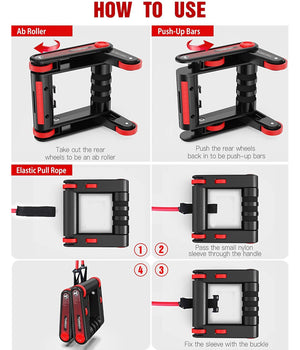 Attrezzatura Per Allenamento Multifunzionale Ruota Flessioni E Bande Resistenza         