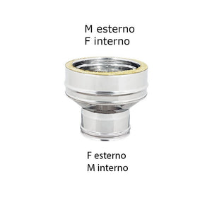 Aumento inox doppia parete da di 130 - de 180 mm a di 200 - de 250 mm