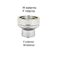 Aumento inox doppia parete da di 180 - de 230 mm a di 250 - de 300 mm