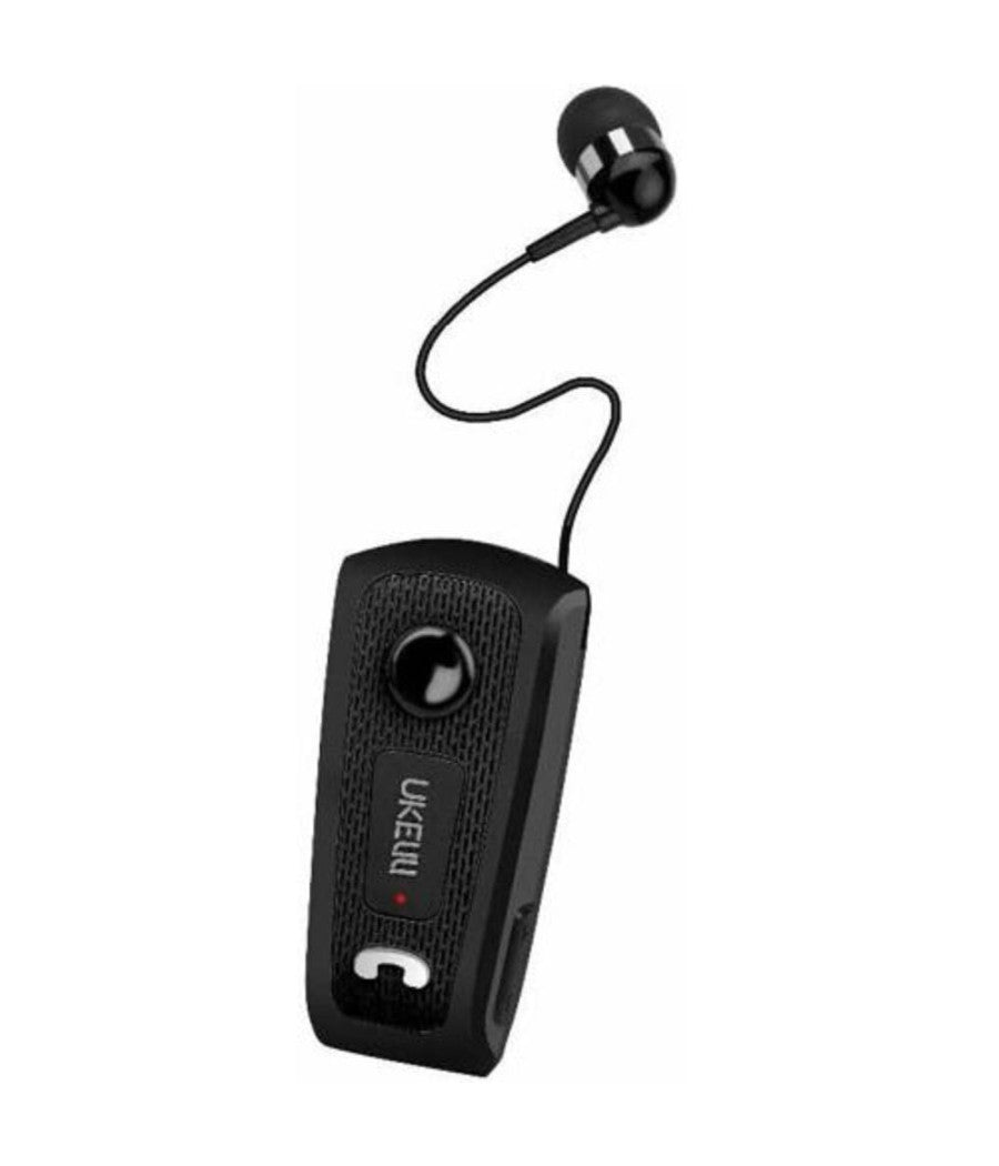 Auricolare Bluetooth Cuffia Clip-on Uk-e20 Cavo Retrattile Smartphone         