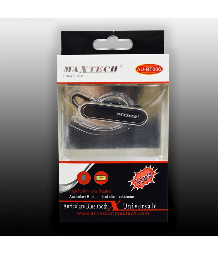 Auricolare Bluetooth Universale Maxtech Au-bt006 Cuffia Per Smartphone Alta Prestazione         