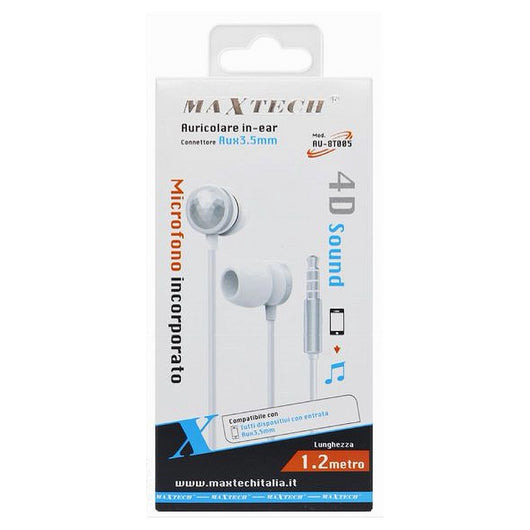 Auricolare In-ear Cuffie Con Filo 1.2mt Aux3.5mm Microfono Incorporato Au-8t005         