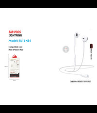 Auricolari Cuffie Con Connettore Lightning Per Iphone Ipad Ipod Maxtech Au-ln01         