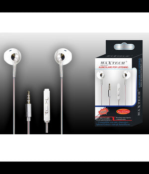 Auricolari Cuffie Con Microfono Per Cellulari Smartphone Jack Maxtech Au-5t002         