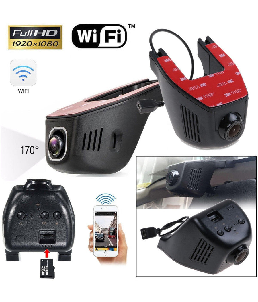 Auto Car Dvr Telecamera Wifi 1080p Videoregistratore Notturna G-sensor Full-hd         