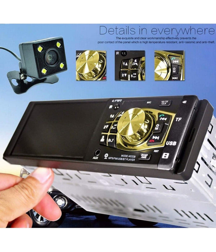 Autoradio Auto Mp5 Player Telecamera Bluetooth Radio Audio Video Tf Usb 4032b         