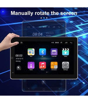 Autoradio Girevole Android 10" Radio Mp5 Player Bluetooth Wifi Gps Mirror Link         