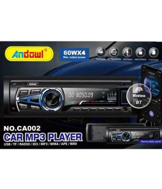 Autoradio Lettore Mp3 Sistema Audio Auto 1 Din Bt Usb Aux Fm Sd Card Mp3 Ca002         