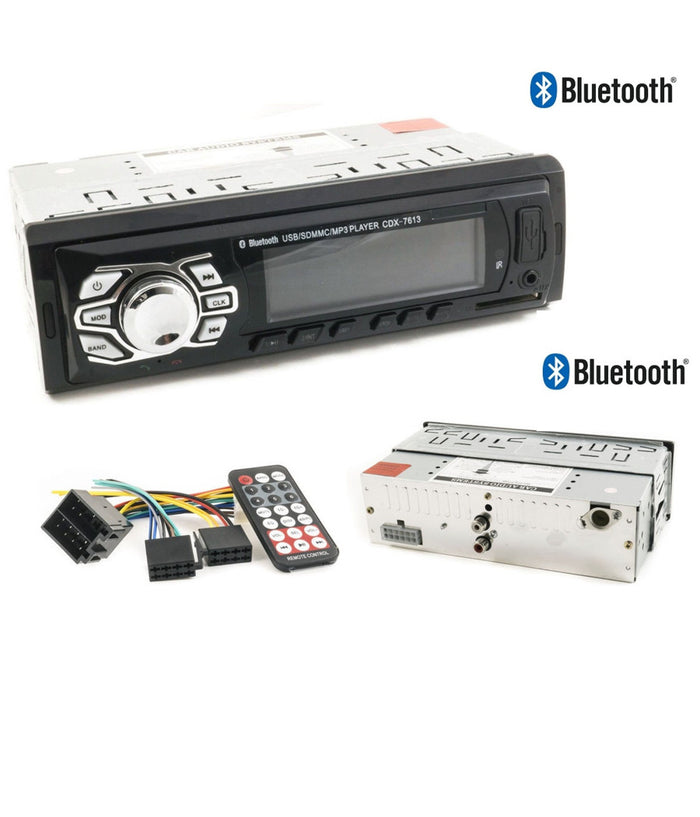 Autoradio Stereo Auto Bluetooth Fm Mp3 Slot Usb Sd Aux Cdx-7613 Con Telecomando         