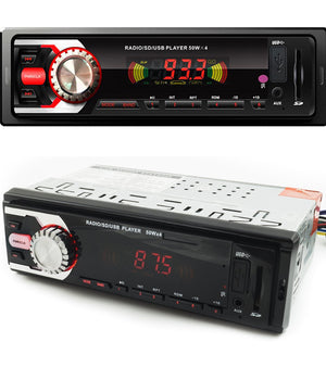 Autoradio Stereo Auto Camper Radio Fm Mp3 Usb Slot Sd Aux 50wx4 4104         