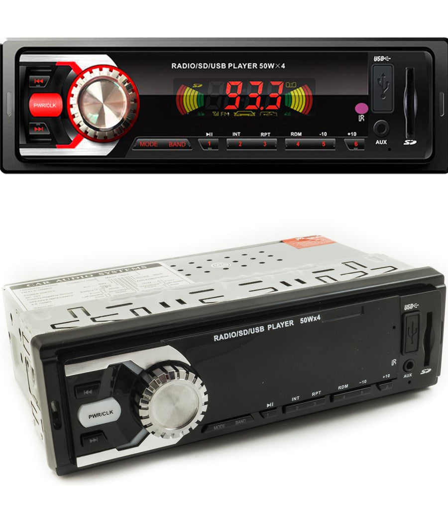 Autoradio Stereo Auto Camper Radio Fm Mp3 Usb Slot Sd Aux 50wx4 4104         