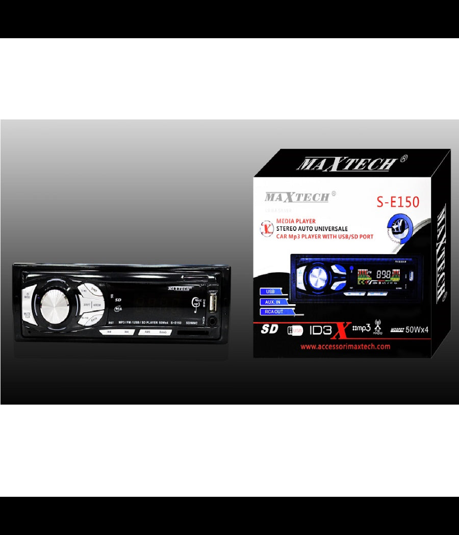 Autoradio Stereo Auto Universale Radio Fm Ingresso Sd Usb Mp3 Aux Con Frontalino         