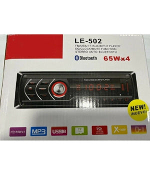 Autoradio Stereo Auto Vivavoce Bluetooth Aux Mp3 Sd Usb 65wx4 Le-502 Luci Colori         