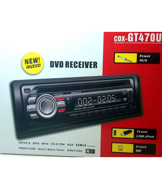 Autoradio Stereo Usb Sd Mp3 Dvd Frontalino Estraibile Telecomando Gt 470u         