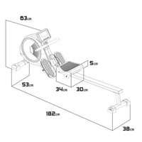 AVION 8000 - Vogatore a resistenza magnetica con volano da 8 kg. 8 livelli di resistenza, display lcd, sensori di movimento, supporto per tablet