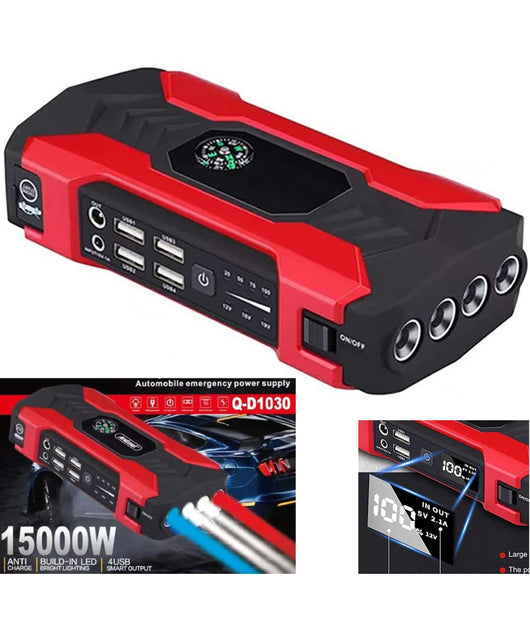 Avviamento Per Auto Multifunzionale Jump Batteria Esterna Torcia 15000ma Q-d1030         