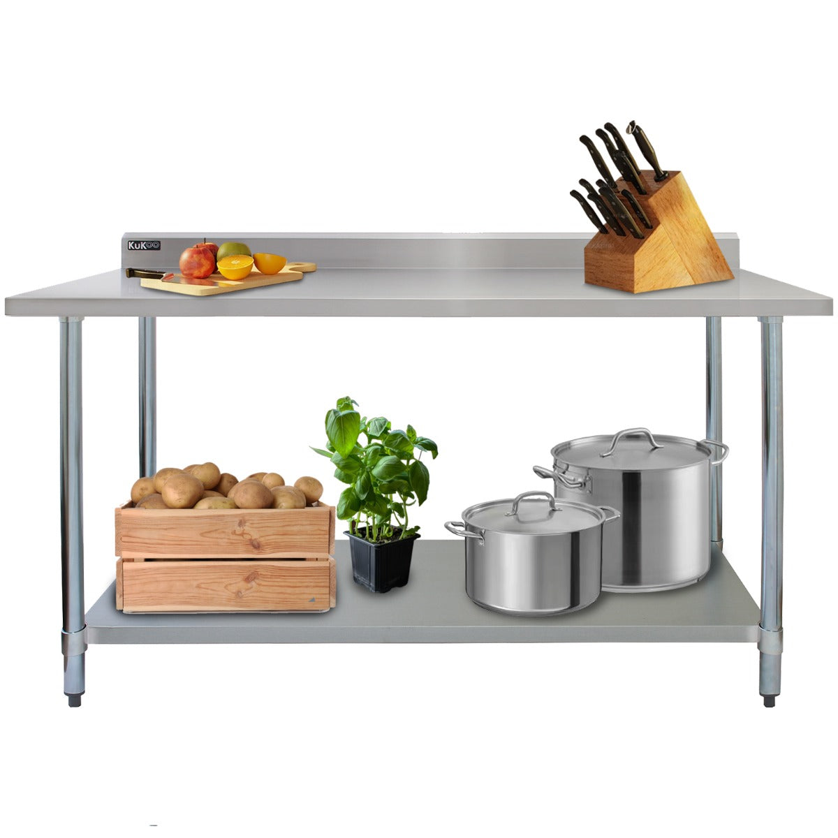 Tavolo in acciaio Inox da Cucina Commerciale Piano Cucina Ristorante - 180 cm