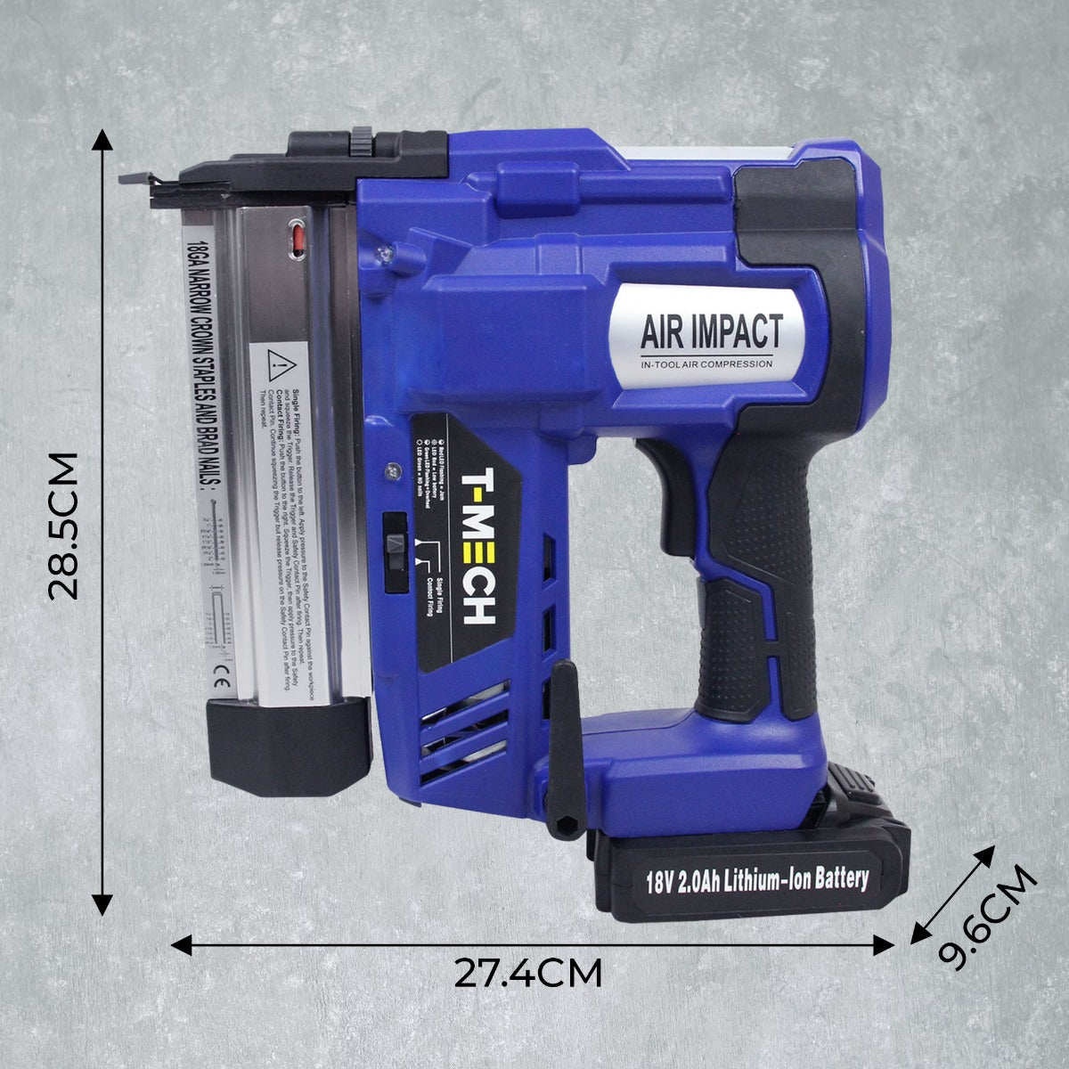 Pistola Sparachiodi Graffettatrice Pneumatica 2 in 1 18V Senza Fili con Batteria