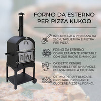 Forno Multifunzione per Pizza, Carne e Pesce in Acciaio Con Pala Pizza e Cutter