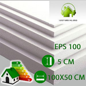 10pz pannello in polistirolo per isolamento termico, acustico, cappotto cm 100 x 50 x 5 di spessore. eps 100 bianco mq 5 densitã  20 kg/mc cod:ferx.zg.11.stock