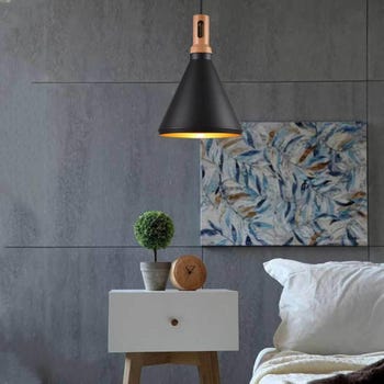 Lampadario a Sospensione Stile Minimal Attacco E27 Cucina Soggiorno nero