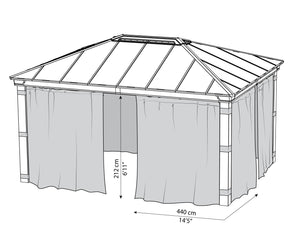 Set Di Tende Per Gazebo Dallas 3.6X5 m