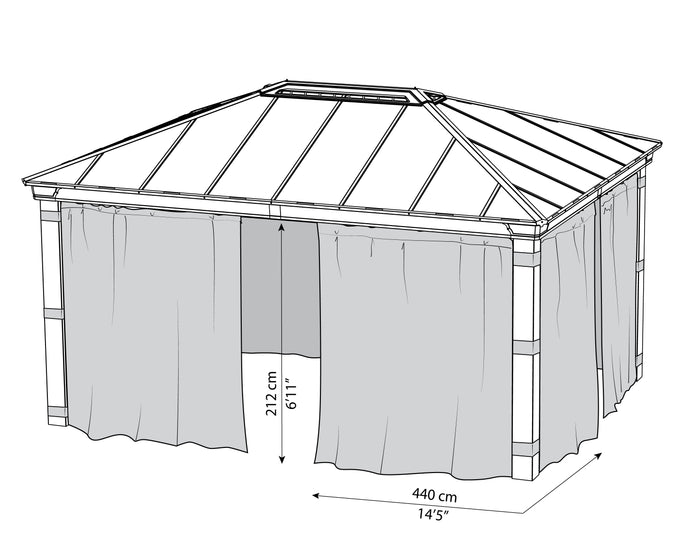 Set Di Tende Per Gazebo Dallas 3.6X5 m