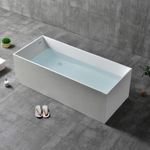 Vasca da bagno free standing ines artificial stone bianco opaco matt *** misure l170x72x55 cm, confezione 1