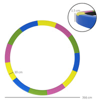 Copertura Tappeto Elastico  Pieghevole e Portatile Ø366x30 cm in Plastica PE e Schiuma Multicolore