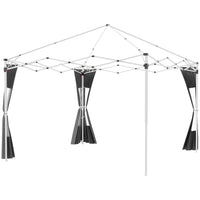 Set 2 Pareti Laterali per Gazebo 3x3m e 3x6m 295x195cm in Tessuto Oxford Grigio