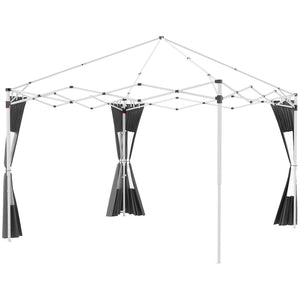 Set 2 Pareti Laterali per Gazebo 3x3m e 3x6m 295x195cm in Tessuto Oxford Grigio