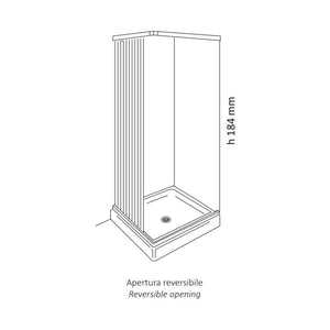 Negrari box doccia a soffietto a due lati in pvc guide estensibili aperture reversibili *** misure 80-92 x 68-80 cm s...