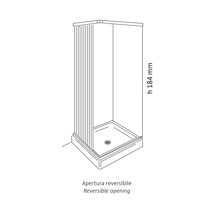 Negrari box doccia a soffietto a due lati in pvc guide estensibili aperture reversibili *** misure 80-92 x 68-80 cm s...