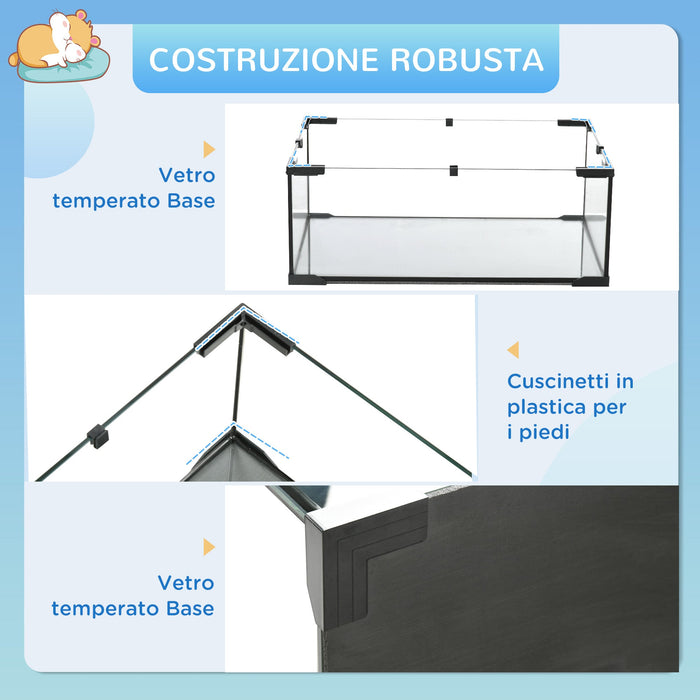 Gabbia per Criceti 3 Livelli con Ruota Rampe e Fondo Rimovibile 60x40x57 cm Nero