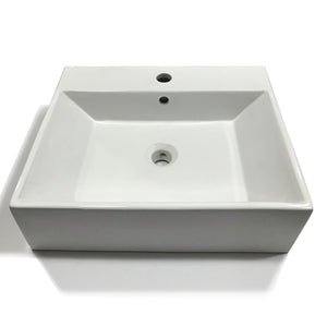 Lavabo da appoggio ceramica bianco lavandino lavello arredo 2 misure *** misure 41x41x15 cm, confezione 1