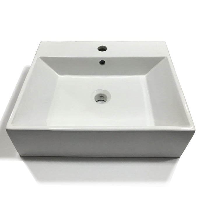 Lavabo da appoggio ceramica bianco lavandino lavello arredo bagno 2 misure *** misure 53x41x15 cm, confezione 1