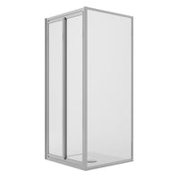 Box Doccia Angolare 75x80CM H185 Cristallo Trasparente Fisso+Saloon 2 Ante Battente 75 mod. Clint