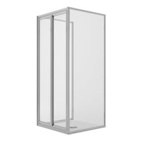 Box Doccia 3 lati 80x80x80CM H185 Cristallo Trasparente 2 Fissi+Saloon 2 Ante Battente 80 mod. Clint