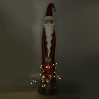 Babbo natale metallo con stella rosso con led cm24,8x10,8h75,5