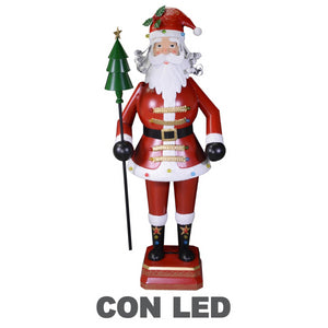 Babbo natale metallo led rosso cm40x30h135