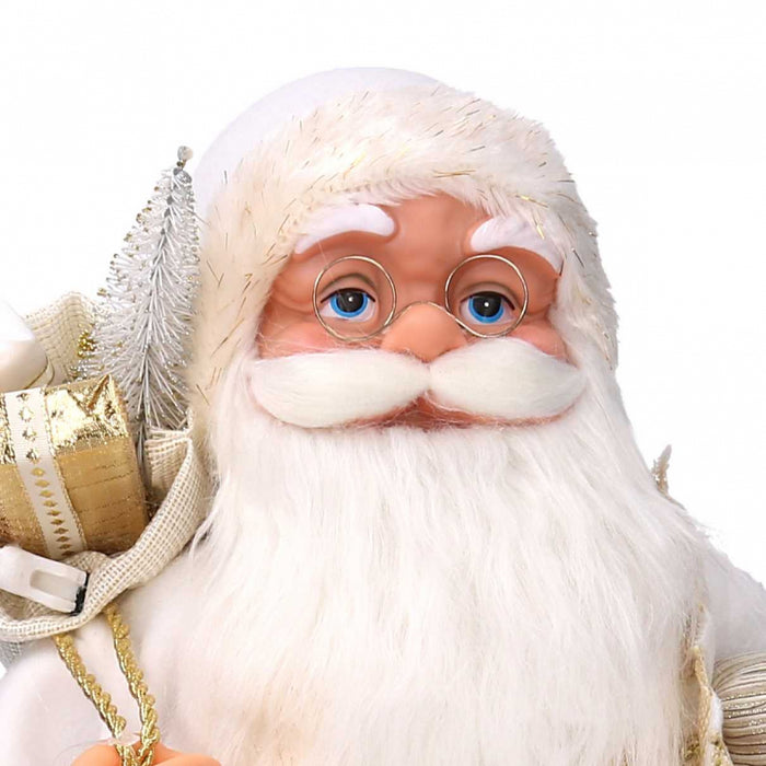 Babbo natale tessuto bianco e oro cmh60