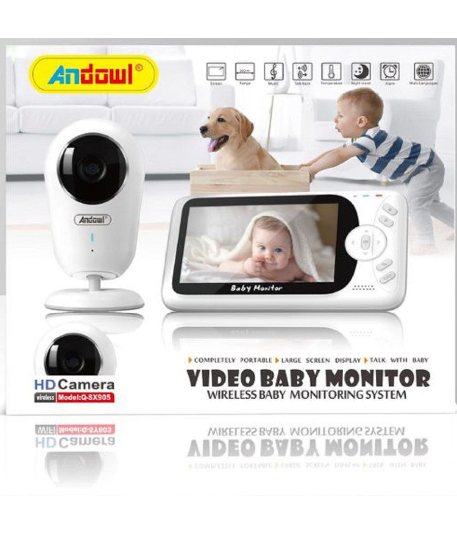 Baby Monitor Video Digitale Wireless Q-sx905 Monitor Lcd Da 4.3" Bidirezionale         